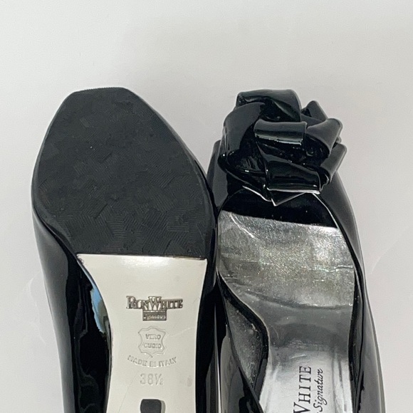 Ron White Signature, black patent (size 38.5), peep-toe with bow detail - Picture 4 of 8